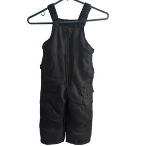 London Fog Waterproof Ski Overall Bibs Winter Snow Pants Black Kids Size 3T